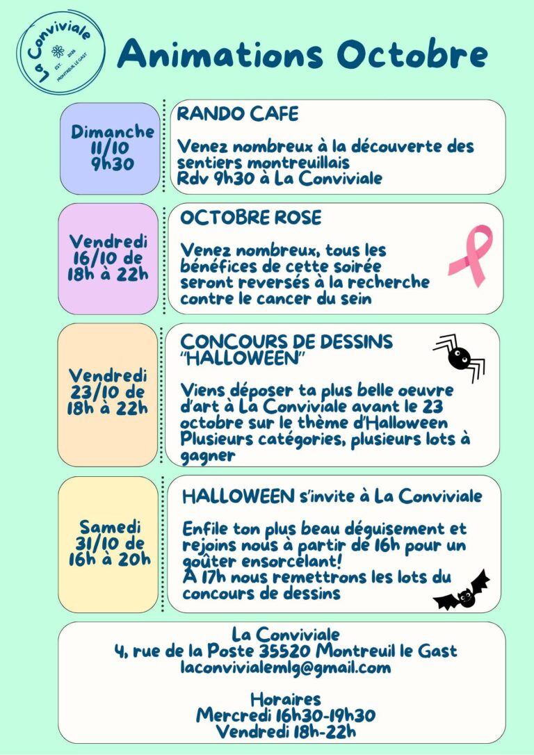 programme d'octobre conviviale