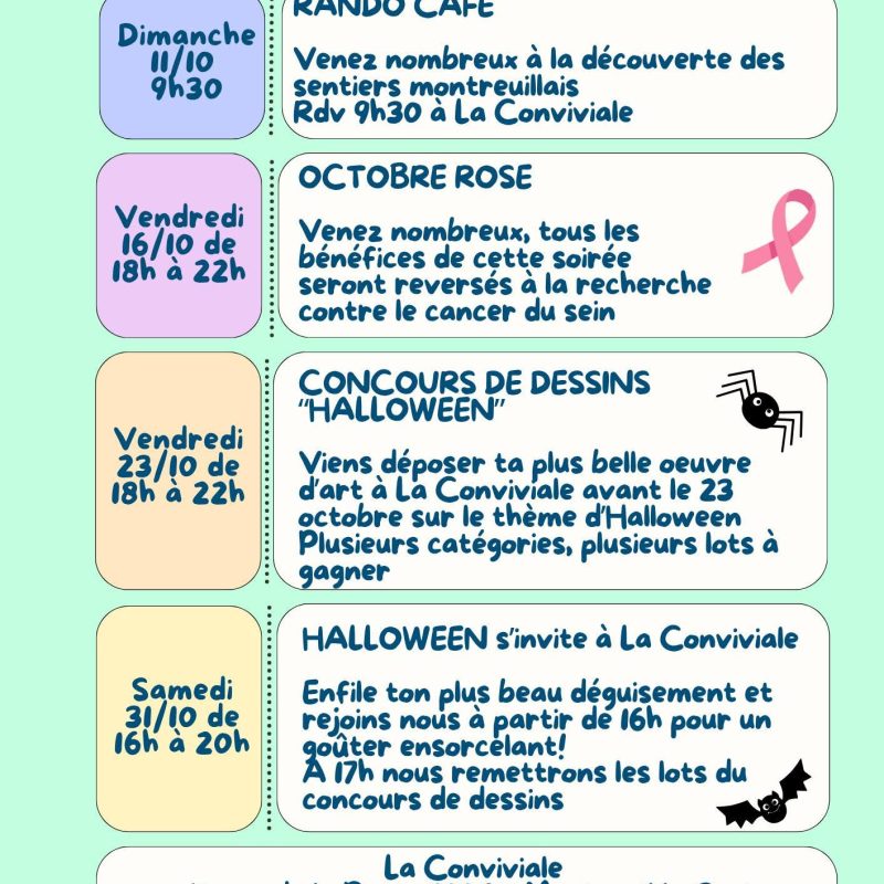 programme d'octobre conviviale